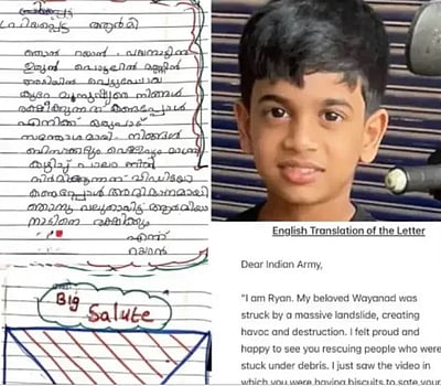 ராணுவ வீரர்களுக்கு நன்றி... இணையத்தில் வைரலாகும் கேரள சிறுவனின் நெகழ்ச்சி கடிதம்!